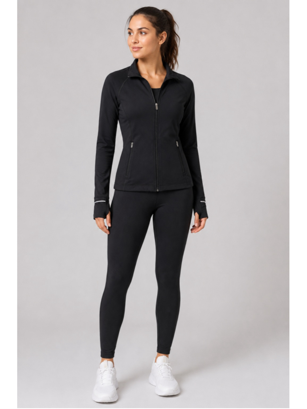 Victoria Sport Black Full-Zip Mesh-Back Athletic Jacket – Size Small